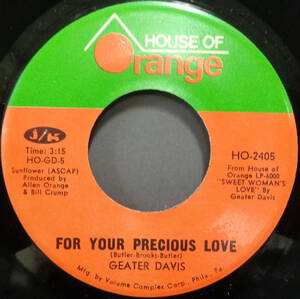 【SOUL 45】GEATER DAVIS - FOR YOUR PRECIOUS LOVE / WRAPPED UP IN YOU (s231104001)