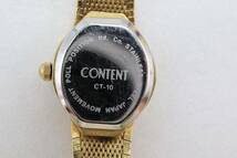 【W100-23】動作品 電池交換済 CONTENT コントン カットガラス 腕時計 CT-10 レディース【送料全国一律185円】_画像10