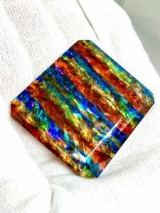 【アンモライト】123.50ctルース 裸石 原石 オパール 菊石 ammolite パワーストーン 化石宝石