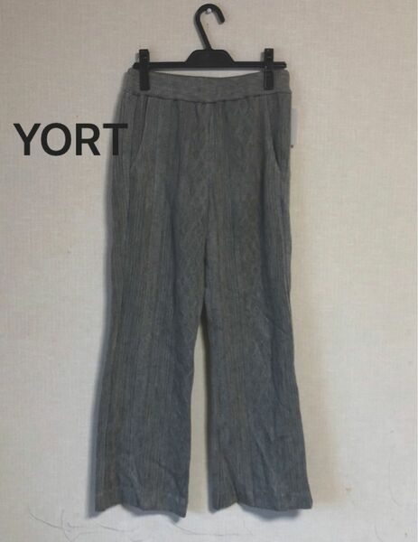 新品タグ付14500円 YORT 秋冬ニットワイドパンツ ワイドパンツ