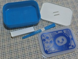 未使用 レンジOK● 箸付きで便利 コンパクト タッパー　弁当箱　ランチボックス　アウトドア　ピクニック