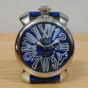 ガガミラノ GAGAMILANO マヌアーレ46 スリム クオーツ ブルー 文字盤 3針式 メンズ 腕時計