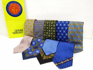 ◆未使用◆GIANNI VERSACE ジャンニ・ヴェルサーチ◆メンズ◆メデューサ◆シルク◆ネクタイ 9点セット◆ブルー系 パープル系◆A2985