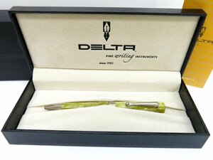 ◆超美品◆新品同様◆DELTA デルタ◆ツイスト式 ボールペン◆マーブルイエロー シルバー金具◆筆記確認済◆筆記具◆ケース付き◆A2999