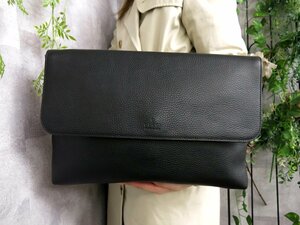 ●超美品●新品同様●GUCCI グッチ●メンズ●ロゴ型押し●カーフ レザー 本革●セカンド クラッチ バッグ●黒●SV金具●A4 収納●Js41660