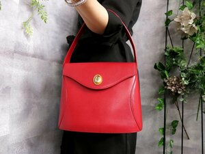 ●超美品●Christian Dior クリスチャン・ディオール●カーフ レザー 本革●ハンド バッグ●赤●G金具●肩掛け●ヴィンテージ●Js41920