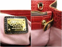 ◆超美品◆COCOCELUX GOLD ココセリュックス◆クロコ型押し◆カーフ レザー 本革◆2way ハンド ショルダー バッグ◆ブラウン G金具◆A3147_画像10