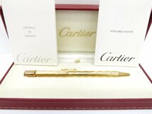 ◆超美品◆Cartier カルティエ◆Cドゥ ロゴ総柄◆ツイスト式 ボールペン◆ゴールド◆ケース付き◆筆記確認済◆筆記具◆A3124_画像1