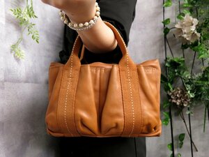 ●超美品●HERMES エルメス●キャラバン ホリゾンタル PM●カーフ レザー 本革●トート ハンド バッグ●キャメル●腕掛け●かばん●Js41900