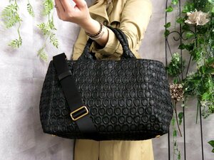 ●超美品●PRADA プラダ●カナパ●ポルカドット刺繍●テスート ジャガード●トート バッグ●黒●G金具●斜め掛け●B5 書類 かばん●Js42043