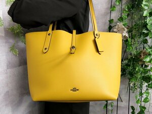 ●超美品●新品同様●COACH コーチ●マーケット●レザー 本革●ターンロック トート バッグ●マスタードイエロー●A4 書類 収納●Js41925