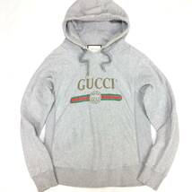 ケリングジャパン GUCCI/グッチ 定番人気 シェリーライン インターロッキング アーカイブロゴ入り フード付き プルオーバー パーカー M_画像1