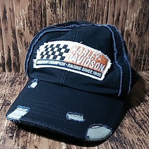 ● ハーレーダビッドソン HARLEY DAVIDSON キャップ 帽子 ダメージ加工 メッシュ 表記サイズＬ