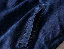 アメカジ デニム ライナージャケット カバーオール メンズ 男前 藍染 厚手 キルティング 大きいサイズ レトロ 3XL_画像8