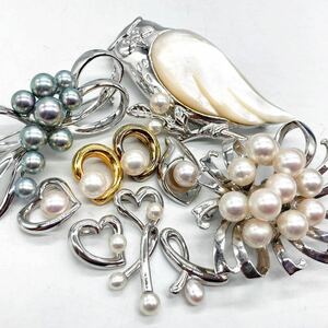 ■TASAKI(田崎真珠) パールアクセサリーおまとめ■n 約56.0g あこや 淡水 ベビー pearl jewelry accessory pendant broach silver CE0