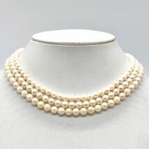 ■アコヤ本真ネックレス3点おまとめ■n 約62.5g 約5.0~6.5mm あこや ベビー パール pearl necklace jewelry accessory silver DE0_画像1