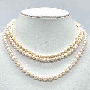 大珠入り!!■アコヤ本真ネックレス3点おまとめ■n 62.5g 約5.0~8.0mm あこや ベビー パール pearl necklace jewelry accessory silver DF0