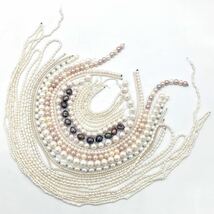 ■淡水パールアクセサリーパーツおまとめ■n 重量約295.5g 淡水真珠 ケシ バロック ベビー pearl Pearl necklace accessory ルース CE0_画像2