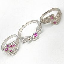 ■ルビーリング9点おまとめ■n重量約21g ruby 宝石 jewelry 紅 ルビー ジュエリー コランダム 指輪 リング ゆびわ ring silver CE0_画像2