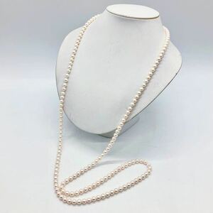 ■アコヤ本真珠ロングネックレス■n 約61.5g 約6.0~6.5mm あこや パール pearl long necklace jewelry accessory silver DA0 #
