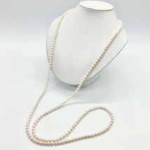 ■アコヤ本真珠ロングネックレス■n 約70.0g 約6.0~6.5mm あこや パール pearl long necklace jewelry accessory silver DA0 #_画像1