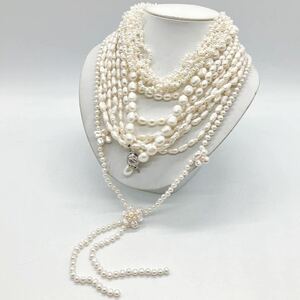 ■淡水パールネックレス5点おまとめ■n 約367.5g 真珠 ケシ バロック ベビー pearl Pearl necklace accessory jewelry silver DA0 ②