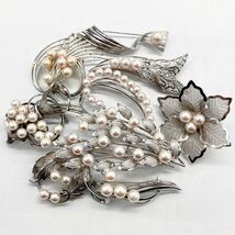 ■アコヤ本真珠ブローチ16点おまとめ■n 約180.0g あこや 真珠 バロック ベビー パール pearl broach accessory jewelry silver CE0_画像3