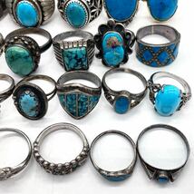 ■トルコ石リングおまとめ■n 約177.0g ターコイズ turquoise 指輪 ring jewelry accessory silver 925 CE0_画像6