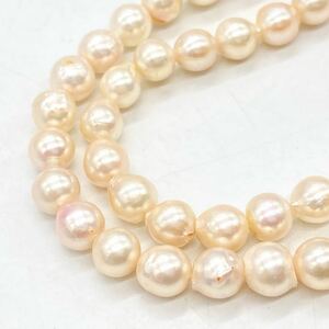 ■アコヤ本真珠ネックレス■d約53.7g 約7~7.5mm あこや パール 真珠 pearl necklace jewelry accessory silver DE0 #
