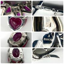 ダイヤモンド付き入り!!■ルビーペンダントトップ 18点おまとめ■n 約22.0g diamond ruby jewelry pendant necklace accessory silver CE0_画像7