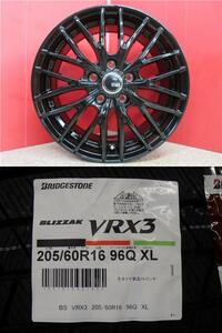 4本SET ヴェネス VENES GB 6.5J+53 5H-114.3 ブリヂストン BLIZZAK VRX3 2022年 205/60R16インチ 70 80系 ヴォクシー ノア アコード