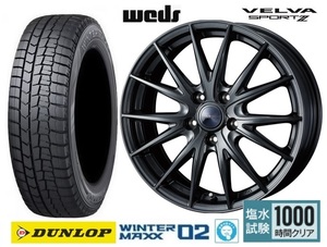 取寄せ品 4本 WEDS スポルト2 7.0J+40 5H-114.3 ダンロップ ウインターマックス02 WM02 195/60R17インチダウン 60系 プリウス E-Four