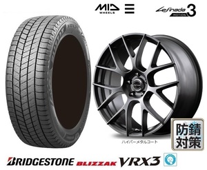 取寄せ品 新品4本SET MID レフィナーダ M3 7.0J+40 5H-120 ブリヂストン BLIZZAK VRX3 2023年製 225/60R18インチ 40系 アルファード