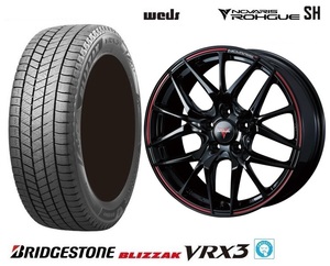 新品4本SET WEDS ローグSH 6.5J+53 5H-114.3 ブリヂストン BLIZZAK VRX3 2023年 215/60R17インチ E52 エルグランド エリシオン CX-30