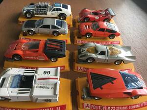  rare * Showa era 40 period supercar minicar 8 pcs. set * free shipping * Lamborghini, Ferrari, Porsche etc. 