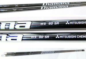 ★美品/フェアウェイウッド用シャフト★MITSUBISHI CHEMICAL 三菱ケミカル Diamana WS 60 (SR) for 3W,5W/2本セット◆TaylorMadeスリーブ付