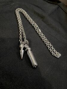 ★激安★1円スタート◆訳ありクロムハーツ？ペーパーチェーン／Chrome Hearts？?★チェーンドロップスパイク★ネックレス.シルバー925★★