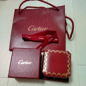 【空箱】カルティエ cartier リングケース　リングボックス　指輪ケース　箱　紙袋　リボン　美品