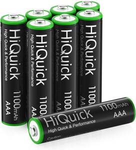 HiQuick 充電池 単4電池 充電式 ニッケル水素電池 8本 *1100mAh 約1200回繰り返し使用 ソーラーライト用 単