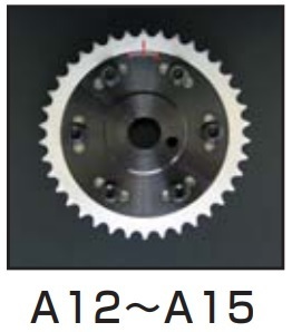 【調整式カムスプロケットギヤ スライド式 A型】A12 A14 A15 クロモリプレート&クロモリギヤ〔1メモリ2度〕亀有エンジンワークス