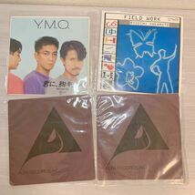 KY46】YMO 坂本龍一　レコード　4個セット　まとめ　君に、胸キュン。　FIELD WORK ライディーン　FRONT LINE HAPPY END_画像1