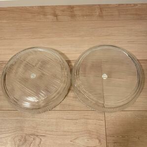 KY48】HOYA ガラス プレート ガラス皿 食器 2個セット 盛り皿 保谷硝子 レトロ の画像5