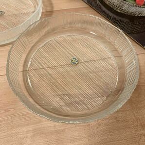 KY48】HOYA ガラス プレート ガラス皿 食器 2個セット 盛り皿 保谷硝子 レトロ の画像3
