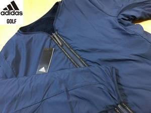 adidas Golf(アディダスゴルフ)秋冬 リバーシブル 暖かいボア フルジップジャケット AR054(ネイビー)Ｌ