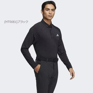 adidas Golf(アディダスゴルフ)AEROREADY ライトウェイト長袖ポロシャツ EAU30(ブラック)２ＸＬ