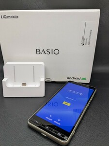 残債OK 初期化済【au android BASIO4 KYV47U(N)】京セラ アンドロイド ベイシオ SIMフリー シム スマホ シャンパンゴールド 携帯 箱 付属品