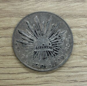 ☆2137 銀貨　メキシコ　MEXICANA　1897年　REPUBLICA 26.8g　古銭　硬貨　コイン 現状保管品☆