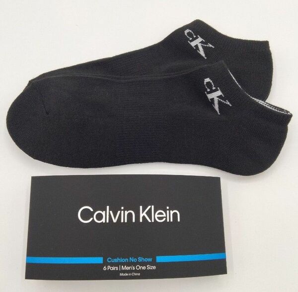 Calvin Klein(カルバンクライン) メンズソックス ブラック 2足セットくるぶしソックス CVM221NS03