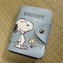 未使用 海外限定 スヌーピー SNOOPY カードケース ウッドストック カード類収納 名刺入れ カードポケット 最大40枚収納可能 PEANUTS ブルー_画像3