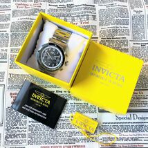 #2832【お洒落な高級感】メンズ 腕時計 インビクタ 動作良好 クォーツ Invicta 黒文字盤 Quartz ブラックダイヤル 日付 インヴィクタ DATE_画像10